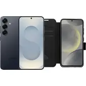 Samsung Galaxy S25 128 Go Argent 5G + BlueBuilt Book Case Noir