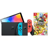 Nintendo Switch OLED Blauw Rood + Mario Party Jamboree