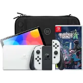Nintendo Switch OLED Wit + Pokémon Legends: Z-A + BlueBuilt Beschermhoes