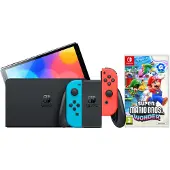 Nintendo Switch OLED Blauw/Rood + Super Mario Bros. Wonder