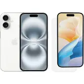 Apple iPhone 16 128GB Wit + BlueBuilt Screenprotector Glas