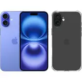 Apple iPhone 16 Plus 128GB Blauw + BlueBuilt Protective Back Cover Transparant