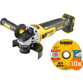 DeWalt DCG405NT-XJ (zonder accu) + Doorslijpschijf INOX 125x1x22,2mm 10 stuks
