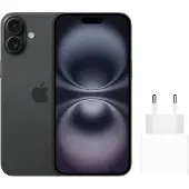 Apple iPhone 16 128GB Zwart + Snellader