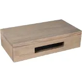 Differnz fonteinplank 40x25x10cm rechthoek met handdoekhouder Bruin eiken