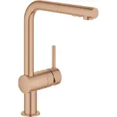 GROHE Minta L-uitloop keukenkraan met uittrekbare kop Brushed Warm Sunset 30274DL0