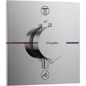 Hansgrohe ShowerSelect Comfort E thermostaat inbouw voor 2 functies met geïntergreerde zekerheidscombinatie volgens EN1717, chroom