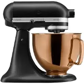 KitchenAid Artisan Mixer 5KSM125EBM Mat Zwart + Design Mengkom Koper
