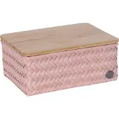 Handed By - Opbergmand met deksel - Mand - Opberger - Speelgoedmand - Woonkamer - Kinderkamer - Babykamer - Top Fit medium high - koperroze - copper blush