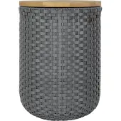 Handed By Poef met opbergruimte - Opberger - Opbergpoef - Zitpoef - Krukje - Bijzettafel - Duurzaam - Hand gevlochten - Halo SIT -- donkergrijs - dark grey
