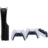 Sony PlayStation 5 Slim Disc Edition + Covers Zwart + Extra Controller Wit + Oplaadstation