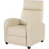 Mendler Televisiefotelstoel Relaxfauteuil Ligfauteuil Denver, kunstleer ~ crème