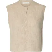 SELECTED WOMEN Gebreide bodywarmer 'SLFLulu' sand