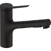Hansgrohe Zesis M33 - Keukenkraan 150, met uittrekbare sproeikop, mat zwart 74800670