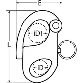 Euromarine Fixed Snap Shackle Zilver 66 mm