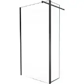 Balmani Move inloopdouche beweegbaar zijpaneel 120x200cm helder glas mat zwart profiel