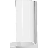 Luca Varess Cyrus Curved enkele badwand 81 cm helder glas chroom profiel