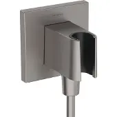 Hansgrohe fixfit e muuraansluitbocht met handdouchehouder, brushed black chrome
