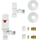 VIPERA Torci thermostatische radiatorkraan 90° haakse aansluiting Glanzend Wit