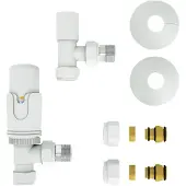 VIPERA Torci thermostatische radiatorkraan 90° haakse aansluiting mat wit