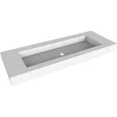 Balmani Modus enkele wastafel voor 2 kraangaten matte Solid Surface 150 x 55 cm