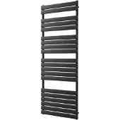 VIPERA Vulcan enkele handdoekradiator 70 x 190 cm centrale verwarming mat zwart zij- en middenaansluiting 1.507W