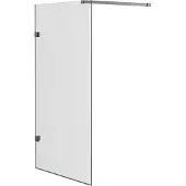 Luca Varess Solid badwand 80 cm helder glas geborsteld Coolmetal profiel