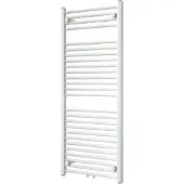 VIPERA Kanza enkele handdoekradiator 50 x 120 cm centrale verwarming Glanzend Wit zij- en middenaansluiting 691W