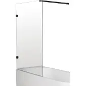 Luca Varess Solid enkele badwand 95 cm helder glas mat zwart profiel