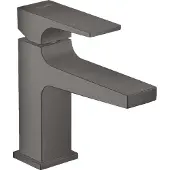 Hansgrohe Fonteinkraan metropol eengreeps 100 met rechte greep en push-open afvoer geborsteld zwart chroom