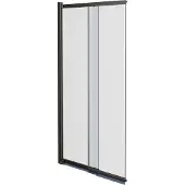 Luca Varess Vetras uitschuifbare badwand 100 cm helder glas geborsteld Gunmetal profiel