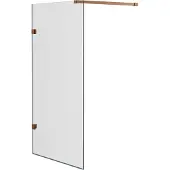 Luca Varess Solid badwand 80 cm helder glas geborsteld Rosegold profiel