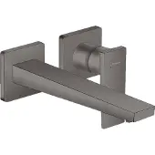 Hansgrohe Wastafelmengkraan metropol afdekset uitloop 22.5 cm en afvoerplug geborsteld zwart chroom