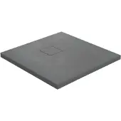 Linie Rumba douchebak 80 x 80 cm acryl donkergrijs leisteenstructuur