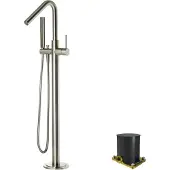 Blaufoss Round Move vrijstaande badkraan Brushed CoolMetal
