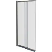 Luca Varess Vetras uitschuifbare badwand 100 cm helder glas geborsteld Coolmetal profiel