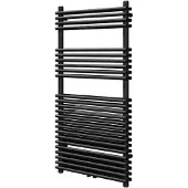 VIPERA Alegria dubbele handdoekradiator 60 x 120 cm centrale verwarming mat zwart zij- en middenaansluiting 1.327W