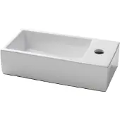 Luca Varess Cubic midi handenwasser Glanzend Wit Porselein 40,5x20cm rechts