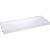Balmani Wave enkele wastafel voor 2 kraangaten matte Solid Surface 150 x 55 cm