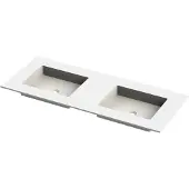 Balmani Tablo Stretto dubbele wastafel matte Solid Surface 135 x 55 cm