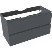 Linie Lado zwevende wastafelonderkast 100 x 46 cm blauw antraciet 2 lades