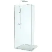 Linie Twist inloopdouche met beweegbare zijwand 90 x 200 cm helder glas glanzend chroom profiel