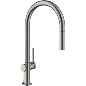 Hansgrohe Talis M54 ééngreeps keukenmengkraan 210 met uitttrekbare vuistdouche, 2 straalsoorten, EcoSmart Brushed Black Chrome
