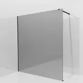 Balmani Modular inloopdouche: 180 x 200 cm, Reflex spiegelglas, Mat zwarte profielen
