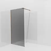 Balmani Modular inloopdouche: 100 x 200 cm, Rookglas, Brushed Rosegold profielen