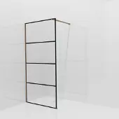Balmani Modular inloopdouche: 100 x 200 cm, Lined, Brushed Rosegold profielen