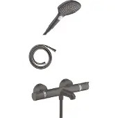Hansgrohe Ecostat Comfort Opbouw badkraan brushed black chrome Incl. handdoucheset