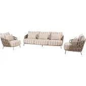 4 Seasons Outdoor Beverly stoel bank loungeset 3 delig latte