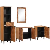 vidaXL Badkamer Sets 4 pcs Acacia Bruine Winish Massief Mango Hout