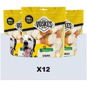 Voskes 12x Hondensnacks Blanke Kauwknopen Met Kip 10 stuks